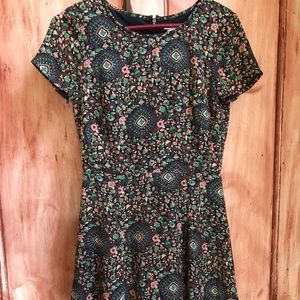 J. Crew floral chiffon flare dress